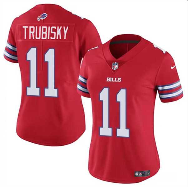 Women%27s Buffalo Bills #11 Mitch Trubisky Red Vapor Stitched Football Jersey Dzhi